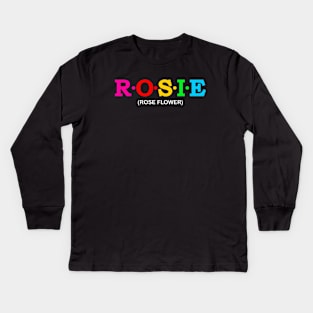 Rosie - Rose Flower. Kids Long Sleeve T-Shirt